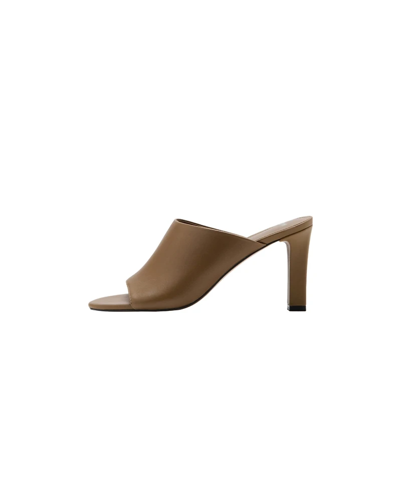 Mango Women's Wide Strap Slingback Leather Sandals