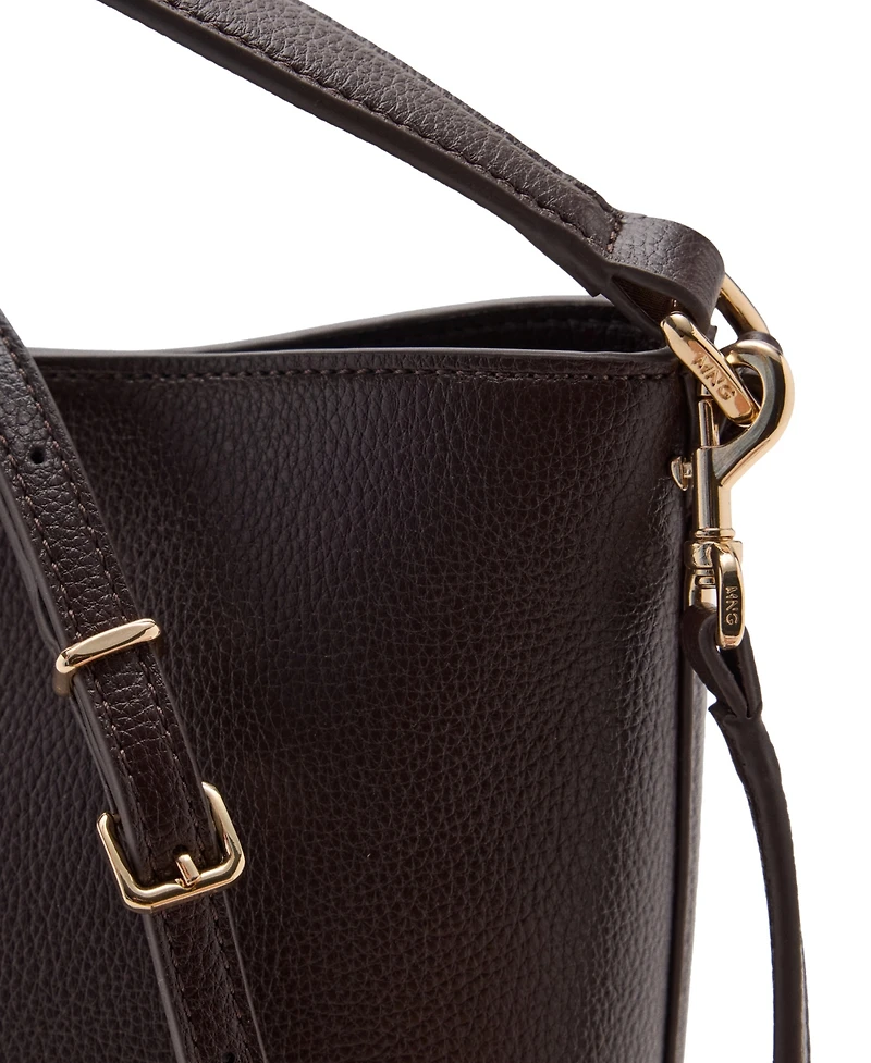 Mango Women's Small Faux Leather Bucket Handbag