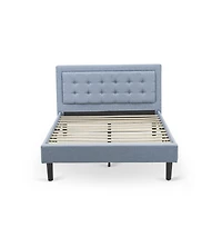 East West Furniture FN11F-1VL0C 2-Piece Platform Full Size Bedroom Set with 1 Mid Century Bed and a Bedroom Nightstand