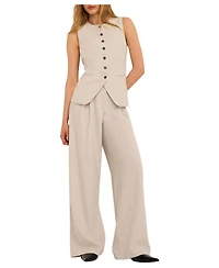 Mint Velvet Women's Tailored Crewneck Button-Front Vest