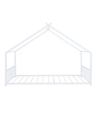 Slickblue Full Size Metal House Bed Frame with Decorative Design