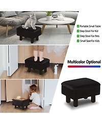 Slickblue Modern Storage Ottoman Footrest with Solid Wood Legs