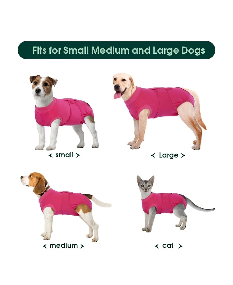Cotton-Blend Post-Surgery Recovery Bodysuit Onesie for Dogs, E-Collar Alternative