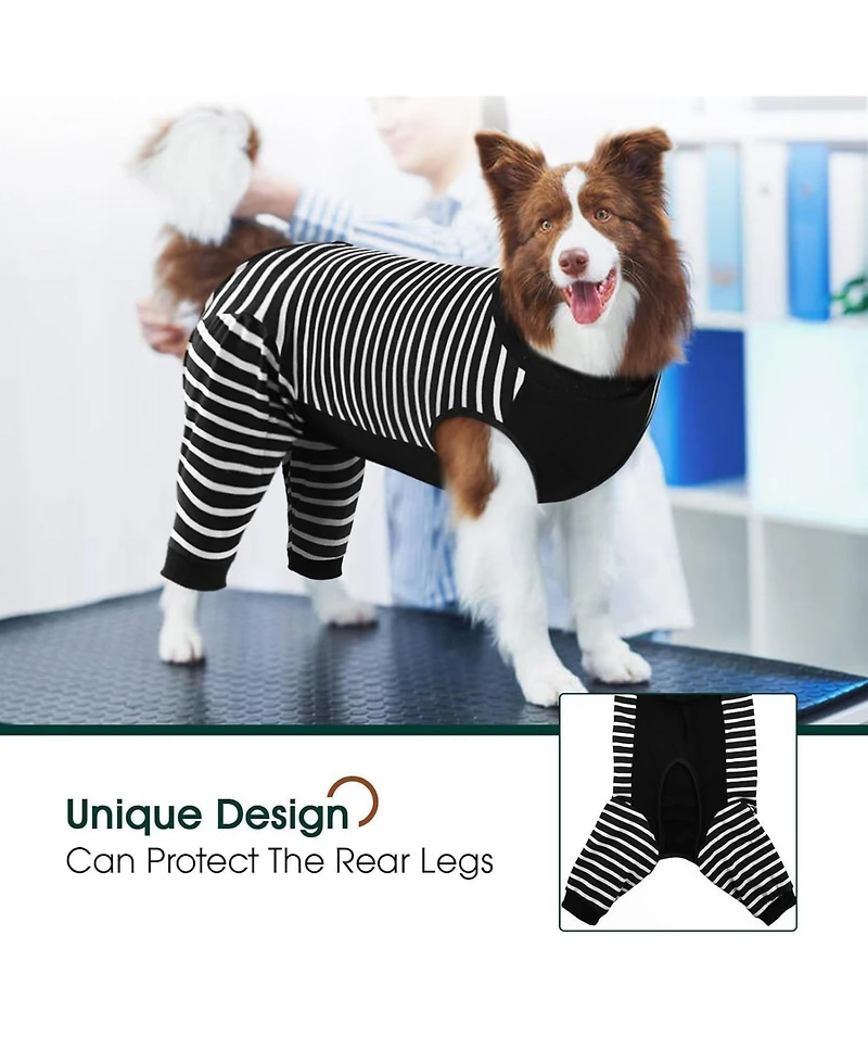 Soft Recovery Onesie Surgical Suit with Rear Leg Sleeves and Abdominal Coverage for Dogs