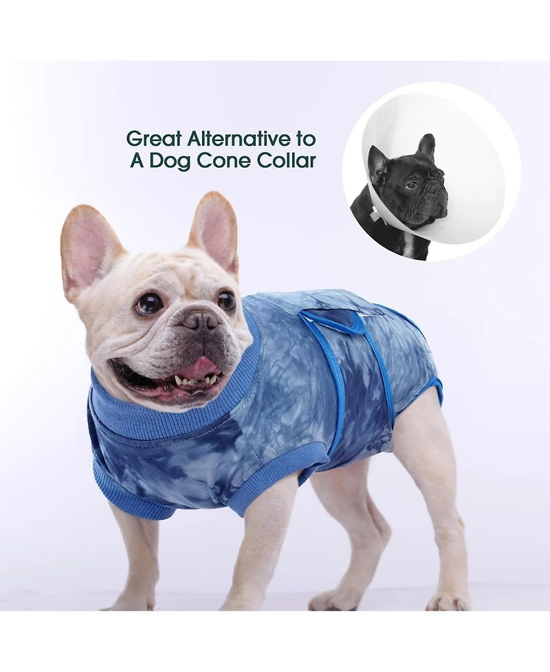 Soft Cotton Recovery Bodysuit for Dogs, Post-Surgery Protective Suit with Anti-Lick Design