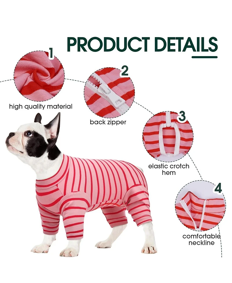 Long Sleeve Post-Surgery Recovery Onesie Suit for Dogs with Abdominal Protection