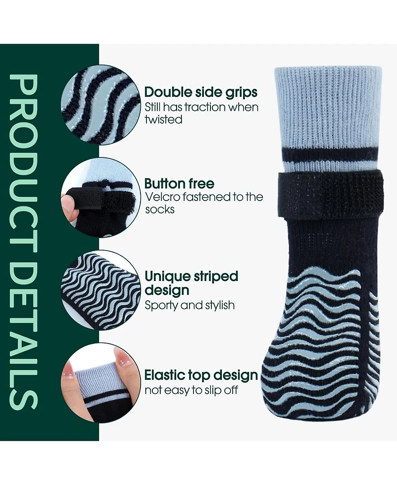 Anti-Slip Stretch Knit Dog Socks with Double-Sided Rubber Grippers for Indoor and Outdoor Paw Protection