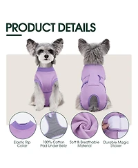 Cotton-Blend Post-Surgery Recovery Bodysuit Onesie for Dogs, E-Collar Alternative