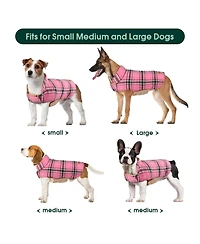 Reversible Waterproof Fleece-Lined Dog Jacket with Leash Access for Cold Weather