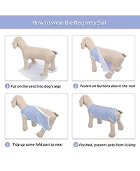 Cotton-Blend Surgical Recovery Suit for Dogs and Cats, E-Collar Alternative Onesie