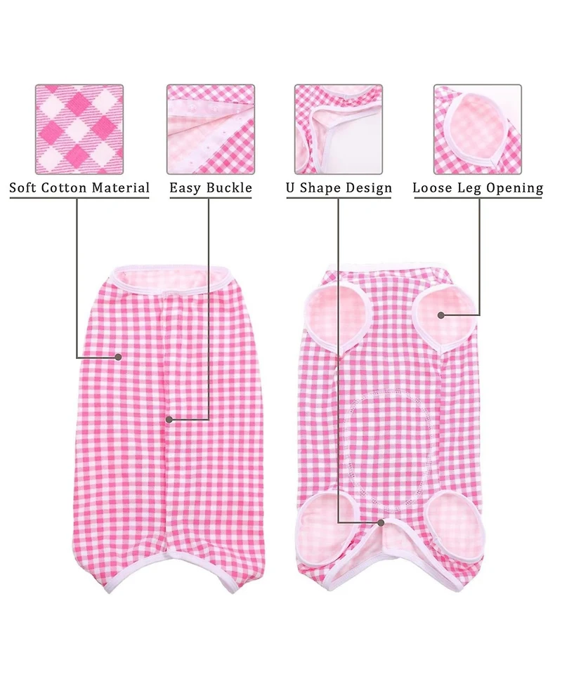 Cotton-Blend Surgical Recovery Suit for Dogs and Cats, E-Collar Alternative Onesie