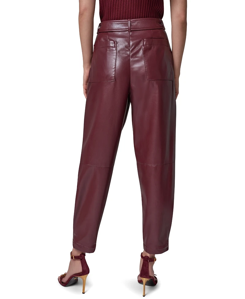 Donna Karan New York Women's Cargo High-Rise Tapered-Leg Polyurethane Pants