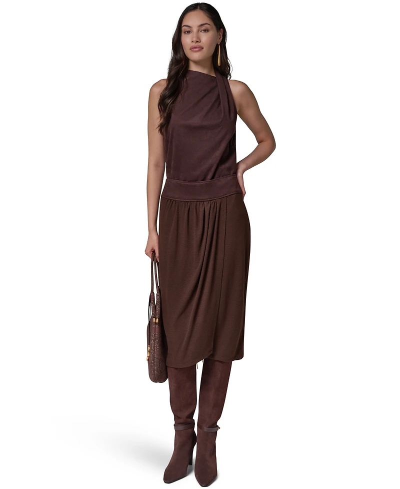 Donna Karan New York Women's High-Waisted Midi Wrap Skirt