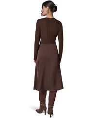 Donna Karan New York Women's L/S Whwre @ Waist Long-Sleeve Fit-and-Flare Midi Dress