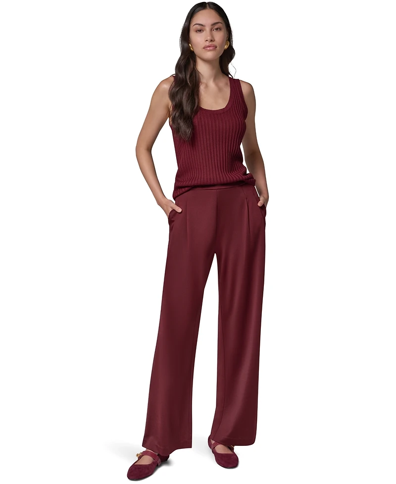 Donna Karan New York Women's Straight-Leg Pull-On High-Rise Pants