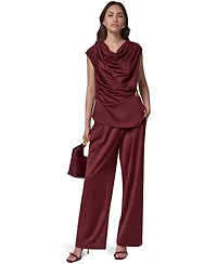 Donna Karan New York Women's Cowl Neck Draped Sleeveless Blouse