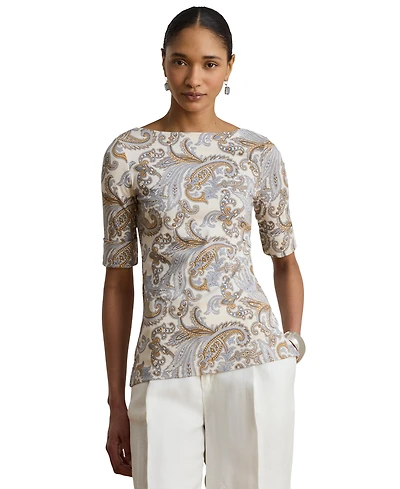 Lauren Ralph Women's Boat Neck Short-Sleeve Blouse