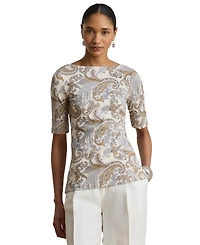 Lauren Ralph Women's Boat Neck Short-Sleeve Blouse