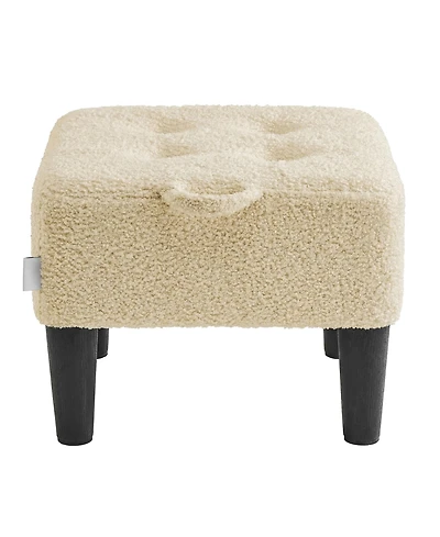 SongmicsHome Small Ottoman Stool with Thick Cushion, Footrest for Bedroom, Living Room, Sturdy Legs