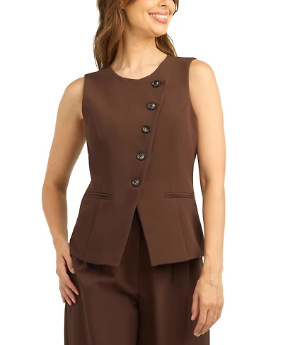 Bcx Juniors' Asymmetrical Soft Stretch Twill Vest