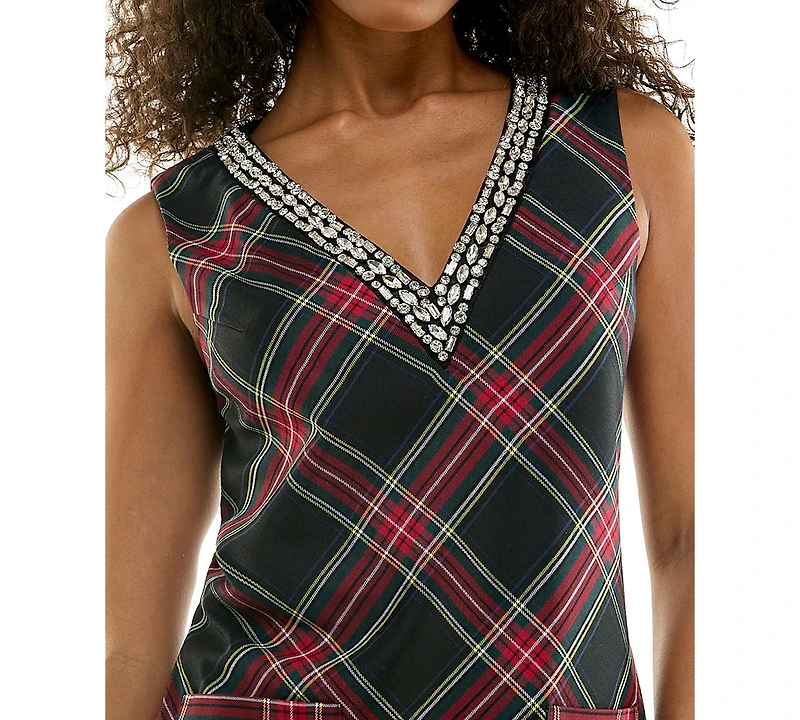Seni & Cade Juniors' Plaid Mini Dress