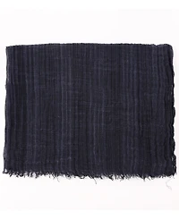 Ted Baker Cotton-Linen Blend Fringed Textured Rib Wrap Scarf