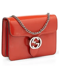Pre-Owned Gucci Small Interlocking G Patent Leather Crossbody Bag