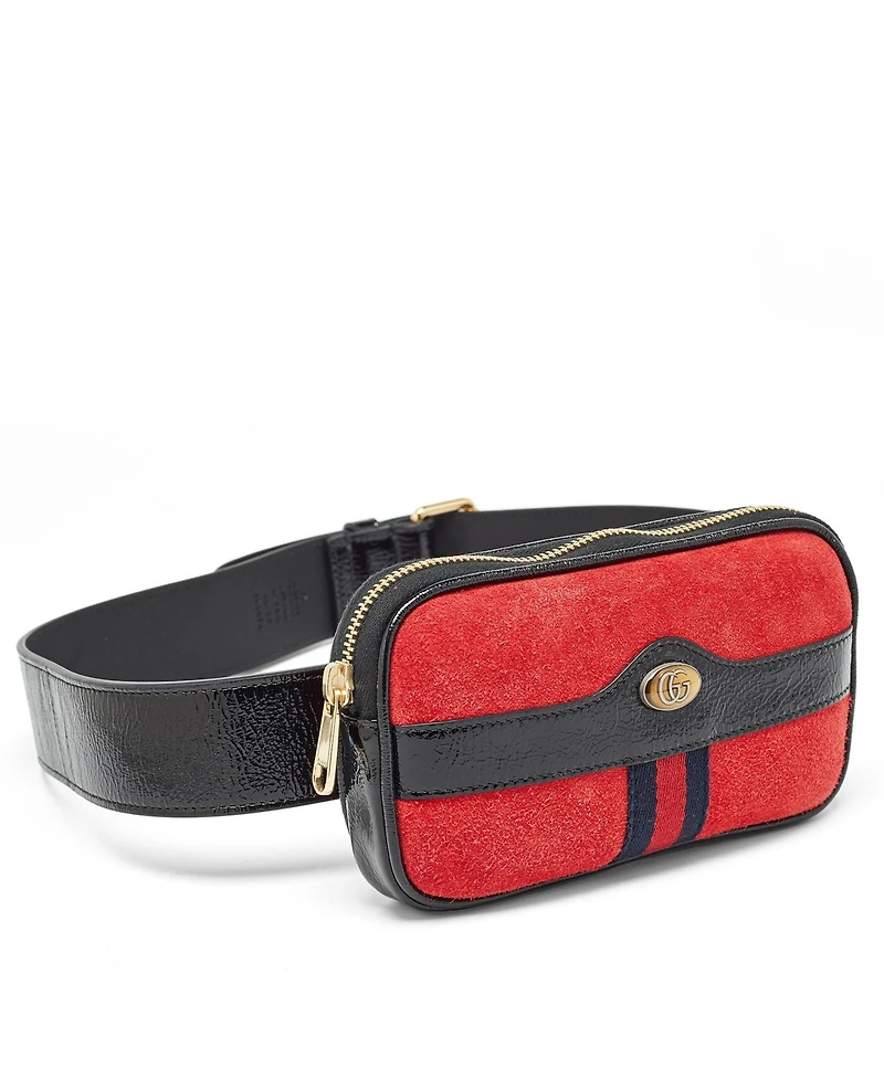 Pre-Owned Gucci Women's Ophidia Suede and Patent Leather Belt Bag