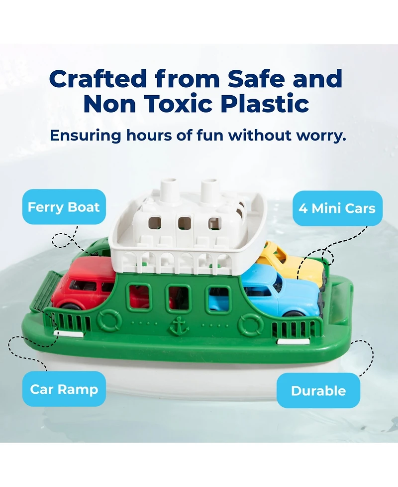 Sperric Toddler Boat Bath Toy Set for Toddlers, Carry Ship & 4 Mini Cars