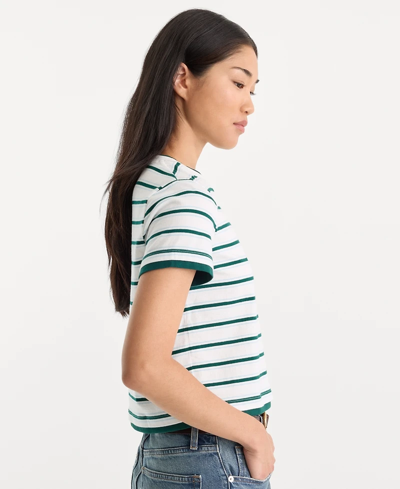 Good American Women's Crewneck Short-Sleeve Cotton Top