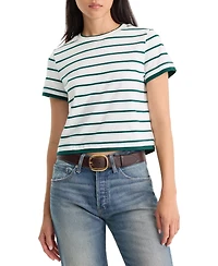 Good American Women's Crewneck Short-Sleeve Cotton Top