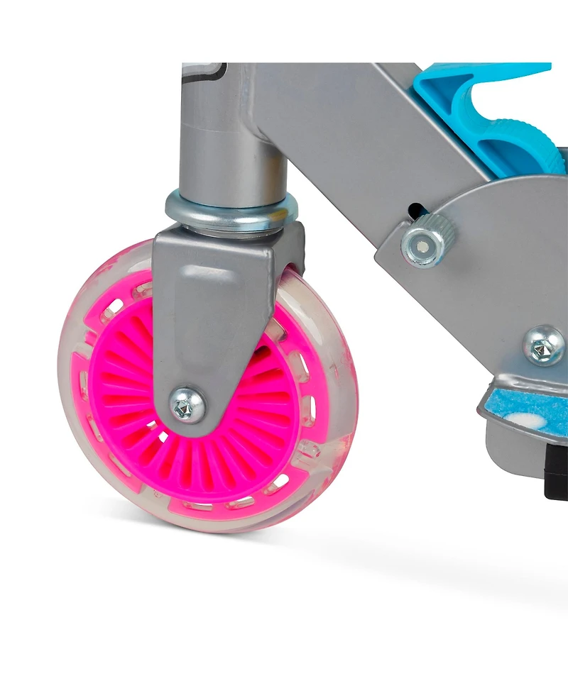 Ozbozz Mermaid Light-Up Flashing Scooter with Adjustable Handlebar and Rear Brake, 100 lb. Capacity, Ages 5+