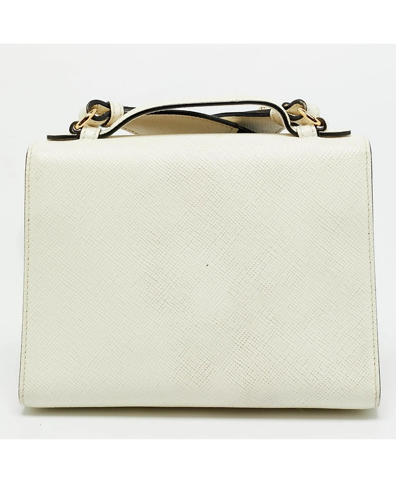 Pre-Owned Prada Women's Monochrome Saffiano Leather Top Handle Satchel