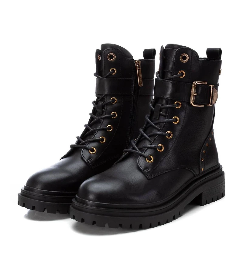 Xti Women's Casual Leather Combat Booties Carmela Collection