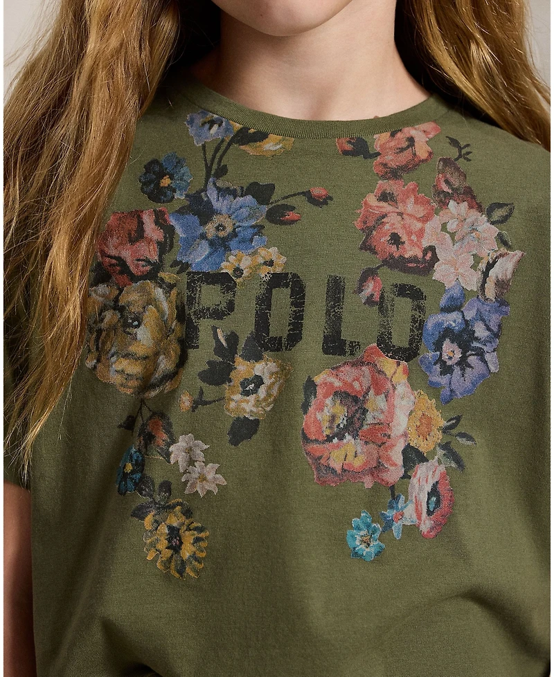 Polo Ralph Lauren Girls' 7-16 Floral Cotton Jersey Boxy T-Shirt