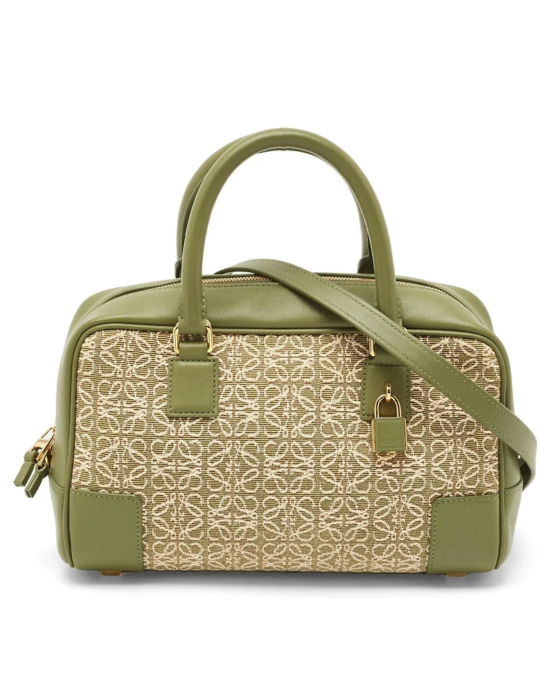 Pre-Owned Loewe Women's Amazona 23 Jacquard Canvas and Leather Satchel