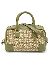 Pre-Owned Loewe Women's Amazona 23 Jacquard Canvas and Leather Satchel