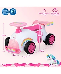 Mecale Kids 21.5" Ride-On Sliding Car with Music and Under-Seat Storage, 33 lb. Capacity, Ages 19-36 Months