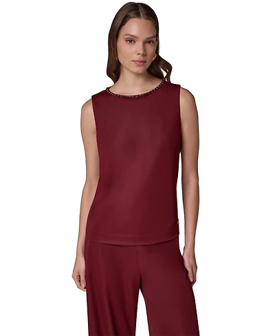 Donna Karan New York Women's DK609 Beaded Boat-Neck Sleeveless Camisole