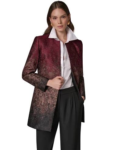 Donna Karan New York Women's Collarless Shoulder-Pad Blazer