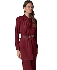Donna Karan New York Women's Knit Belted Collarless Blazer