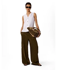 Whistles Women's Laura Linen Button-Up Tank Top