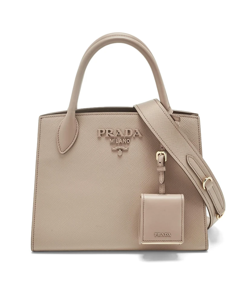 Pre-Owned Prada Women's Small Monochrome Saffiano Leather Tote
