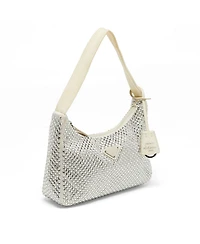 Pre-Owned Prada Women's Crystal-Embellished Satin Shoulder Bag