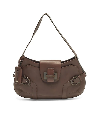 Pre-Owned Salvatore Ferragamo Women's Leather Buckle Detail Shoulder Bag