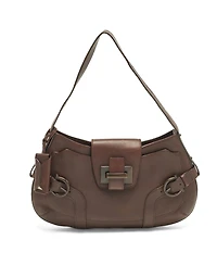 Pre-Owned Salvatore Ferragamo Women's Leather Buckle Detail Shoulder Bag