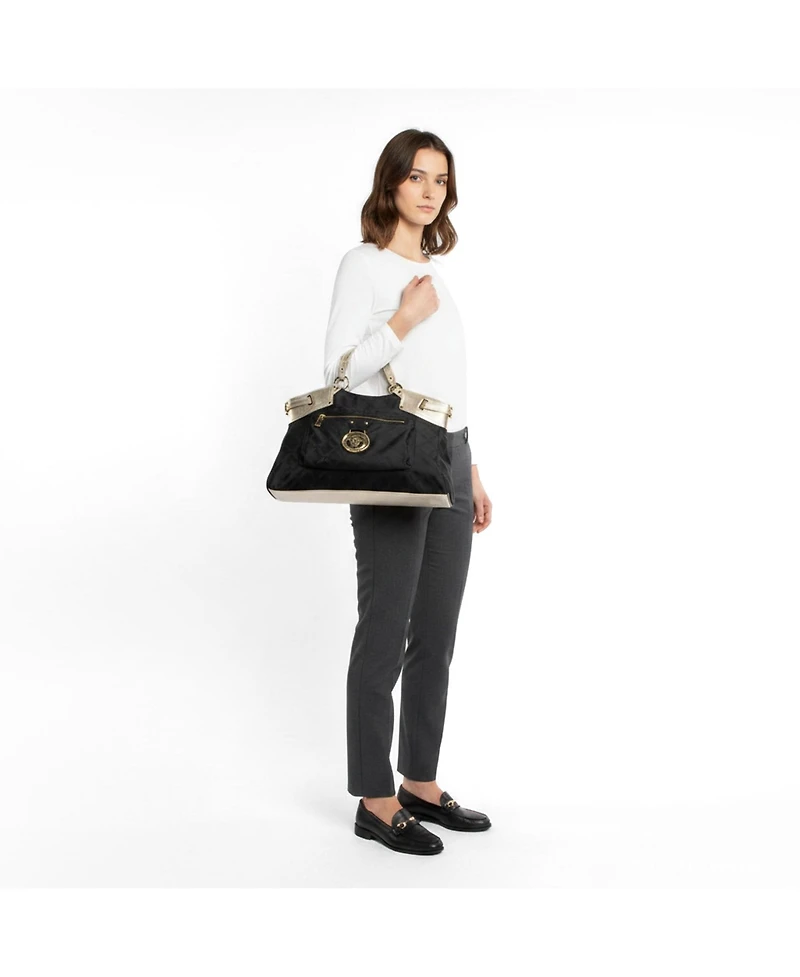 Pre-Owned Versace Medusa Signature Nylon and Leather Tote