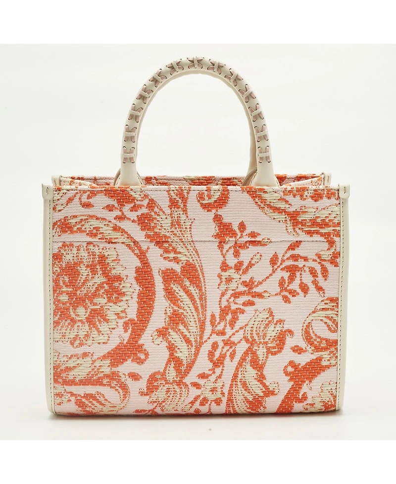 Pre-Owned Versace Women's Small Barocco Athena Raffia and Canvas Tote Bag