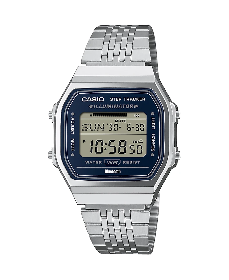 Casio Men's Silver-Tone Stainless Steel Watch 37.9mm
