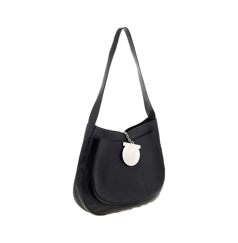 Pre-Owned Salvatore Ferragamo Gancini Clasp Leather Hobo Bag